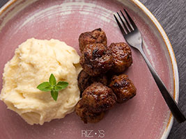 Grandma's meatballs and mashed potatoes