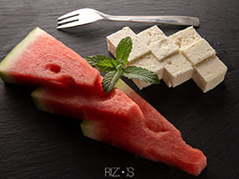 Watermelon and feta cheese